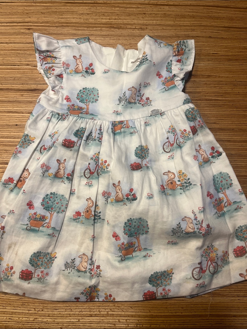 Mayoral White Easter Dress withBunny Print